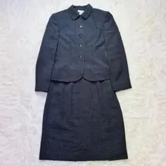 【専用】レトロ ツイード ダークブルー チェック スーツ セット スカート
