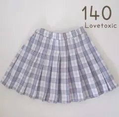 Lovetoxic チェック柄スカート 青 140