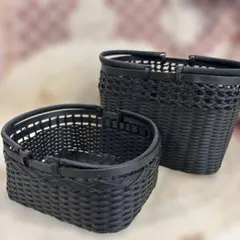 オーバル型バスケット2個セット　クラフトバンド