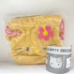 ハローキティ フェイス巾着＆ポーチコレクション C-pla 日焼けキティ ガチャ
