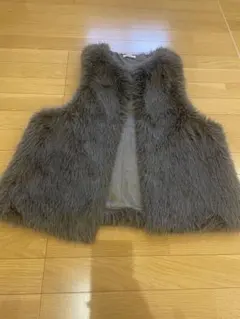 mystic フェイクファーベスト ブラウン