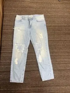 Forever 21 ダメージ加工 ライトブルー デニムパンツ 26のサムネイル