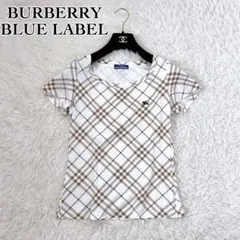 【38サイズ】バーバリーブルーレーベル チェック 半袖 Tシャツ アイボリー系のサムネイル