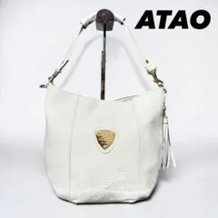 【未使用級】ATAO KOBE ショルダーバッグ ホワイト 2026年最新】ATAO カラー：ホワイト系 レディース ショルダーバッグの