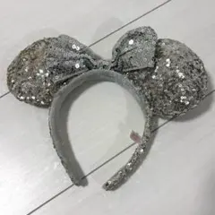 ミニー スパンコール カチューシャ シルバー 銀