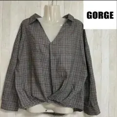 GORGE チェック柄 長袖トップス ブラウスのサムネイル