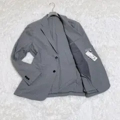 【新品タグ付】ユニクロ 感動ジャケット XL グレー 千鳥格子 洗える 軽量