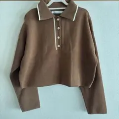 MOUSSY マウジー クロップド丈 ポロニット