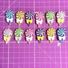 【新品】デコパーツ プラパーツ キャンディ 蓄光 飴 12個 まとめ売り