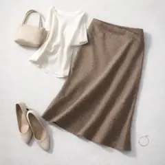 カルバンクライン［M］大人クラシカル◎透け感◎涼し気◎ひざ下チェック柄スカート