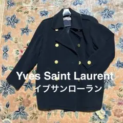 イヴサンローラン　ヴィンテージ　コート　マルチカラー　ストライプ　モヘアカラフル イヴサンローラン ヴィンテージ コート マルチカラー ストライプ