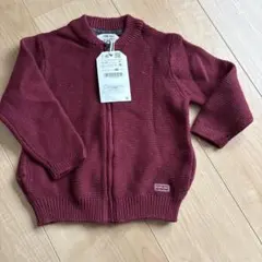 ZARA ニットカーディガン 18-24ヶ月 バーガンディ