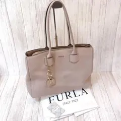 フルラ　トートバッグ　アルバ　L ピンクベージュ　シボ革　肩がけ可