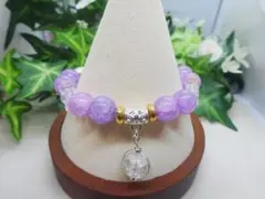 紫色のガラスビーズブレスレット