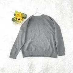 エディーバウアー 　長袖セーター　ニット　切り替え　M　グレー