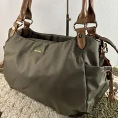 renoma レノマ 本革レザー×ポリエステル系 ショルダートートバッグ