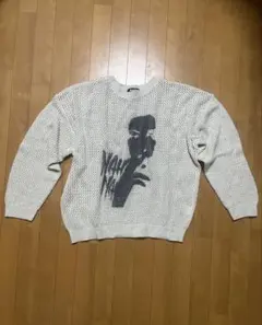 【kutir】新品未使用　グラフィックメッシュニット　ホワイト　y2k