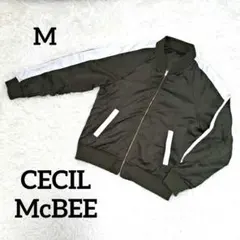 セシルマクビー リバーシブルブルゾン ジップアップ 羽織り 長袖 オリーブ M