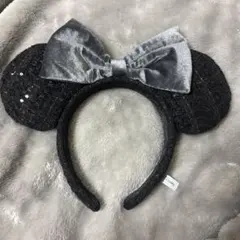 ディズニー　カチューシャ　グレーリボン