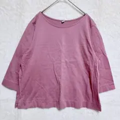 ユニクロ　ピンクハーフスリーブ　M