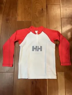 HH ヘリーハンセン ラッシュガード 赤と白 長袖ハーフジップ 130