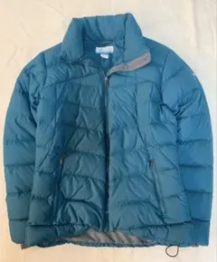 Columbia ダウンジャケット ドローコード　青緑