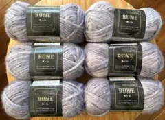 【新品未使用】セリア　毛糸　ルーン　ブルーライラック　6玉セット♪