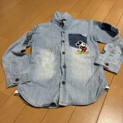 baby dollミッキーマウス デニム長袖シャツ 120cm