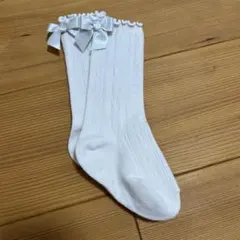 リボン付き ホワイトベビー靴下