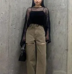 MOUSSY MESH CUT トップス