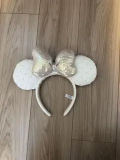 【美品！】ディズニーカチューシャ ホワイトパール