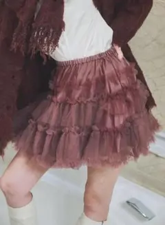 Lovilyn 推し活ティアードチュールミニスカート