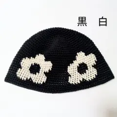 クラッシャーハット バケットハット グランジ 古着 クロシェハット お花の帽子