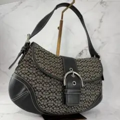 COACH コーチ SOHO ワンショルダー バッグ シグネチャー 黒　6808