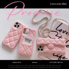 iphone16 キルティングケース チェーン付きタイプ ピンク