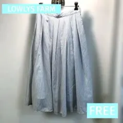 美品⭐︎ローリーズファーム　ブルーストライプ フレアスカート ひざ丈　フリーサイズのサムネイル