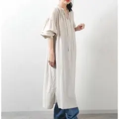 ◆ LOWRYSFARM 2way バンドカラー シャツ ワンピース free