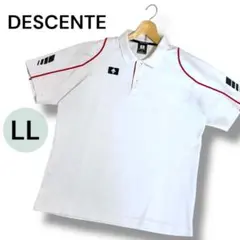 デサント 半袖 ポロシャツ ホワイト 白 LL 吸汗 速乾 スポーツ ゴルフ
