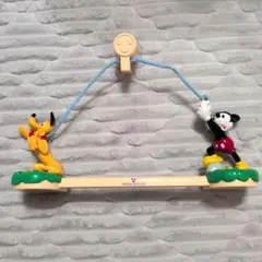【極美品/当時物】平成レトロ ディズニー タオル掛け ミッキー＆プルート 完品