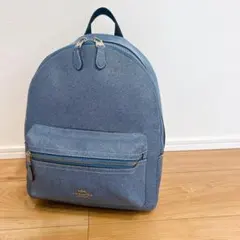 美品 コーチ COACH リュック ブルー 青 サイズ→横約32㌢×縦約45 