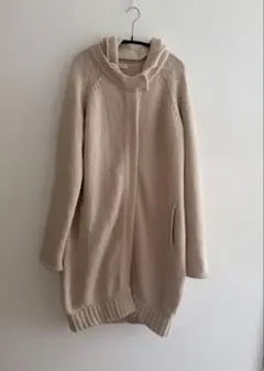 S.MaxMara フード付きベージュロングコート　ニットロングカーデガン