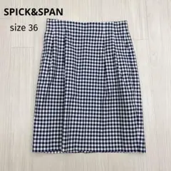 ◆ SPICK&SPAN ギンガムチェック ツータック タイトスカート 36