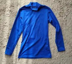 青色 長袖 ハイネックシャツ