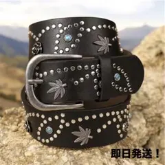 スタッズベルト アメカジ ターコイズ y2k ウエスタン グランジ フラワー