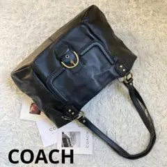 極美品 vintage coach old 黒 キャンベル キャリーオール