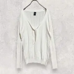 GAP ニット リボン Vネック ホワイト L フェミニン 上品 薄手のサムネイル