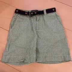 Polo 半ズボン グリーンチェック 4/4T ギンガム　ラルフ　刺繍　ベルト