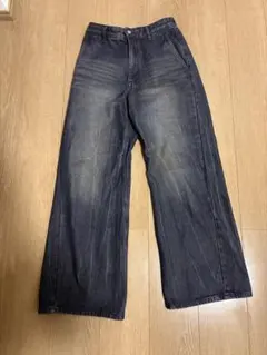 ダークブルーワイドレッグデニム