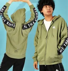 XL 新品 アディダス パーカー スウェット ジップアップ スリーストライプス