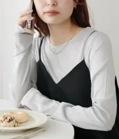 DISCOAT シルバーラメ長袖Tシャツ Fサイズのサムネイル